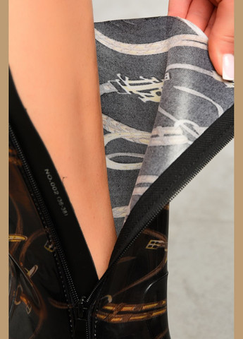 Черные сапоги резиновые высокие женские черные Let's Shop