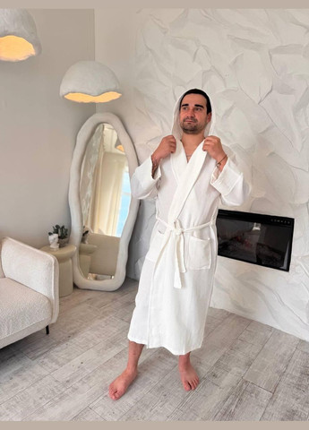 Халат вафельний чоловічий Білий (П4К-al-hal-vafel-m-003-02) No Brand (356515916)