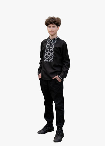 Чорна вишиванка для хлопчика чорна підліткова лляна Україна льон (322055109)