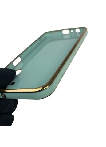 Чохол для Galaxy A24 (SM-A245F) з кільцем-підставкою із золотою окантовкою на самсунг а24 бірюзовий gs1 Samsung (366234911)