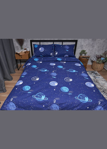 Комплект постельного белья Бязь Gold Люкс «» полуторный евро 160х220 наволочки 2х40х60 (MS-820004815) Moon&Star Planets (293148045)