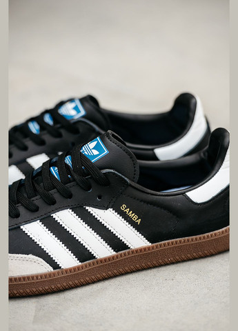 Чорні Осінні кросівки чоловічі і жіночі adidas samba vegan black grey | адідас самба веган чорні білі No Brand