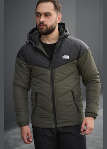 Оливкова (хакі) демісезонна куртка з капюшоном осінь/весна силікон 150 г/м² No Brand