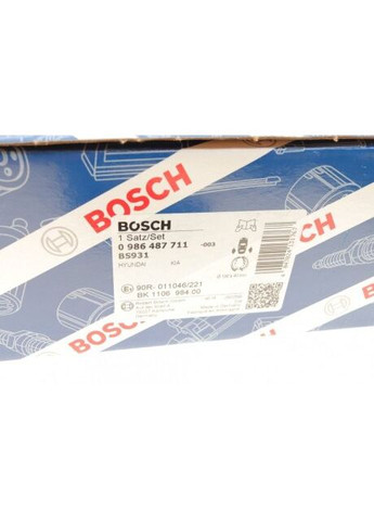 Колодка тормозов. барабан. KIA KM-NEW SPORTAGE(-SEP 2006) задн. (выр-во) 0 986 487 711 Bosch (342406452)