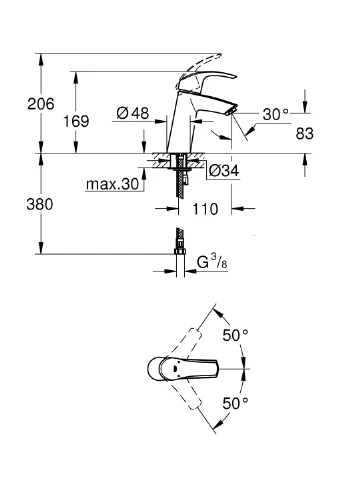 Набор смесителей для ванны 3в1 с New Tempesta 100 Eurosmart 123246MOL (123246MOL) Grohe (388593720)
