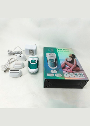 Эпилятор V-700 Женский беспроводной с подсветкой для ног и зоны бикини, пемза, электробритва для ног VGR (364664270)