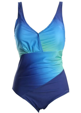 Синий летний сплошной купальник с утяжкой и вкладками из высококачественного высокого эластана. China