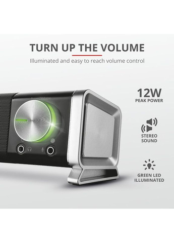 Акустична система 21046_TRUST Asto Саундбар, USB/AUX, чорний Trust (364275041)