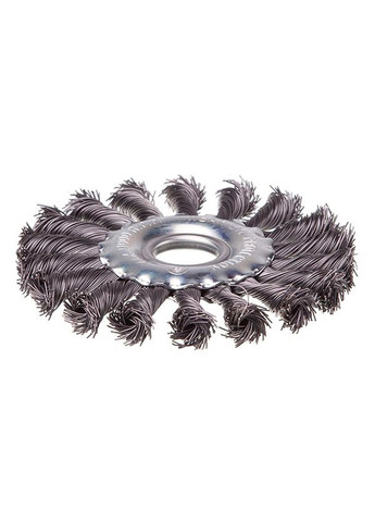 Дисковая щетка плетеная 115 мм для болгарки для дерева, бетона и металла, 22,2 мм Intertool (356510566)