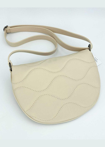 Маленька жіноча сумка крос-боді бежевого кольору «Джасті» геометрично стьобана екошкіра WeLassie (298568018)