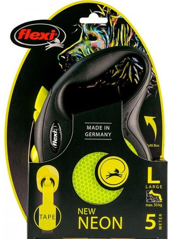 Повідець-рулетка New Neon L 5 м Чорний (4000498031711) Flexi (279571948)