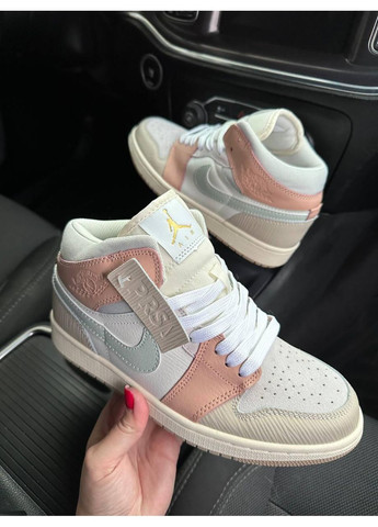 КРОССОВКИ ЖЕНСКИЕ NIKE AIR JORDAN 1 HIGH PINK MILAN НАЙК АИР ДЖОРДАН No Brand розовые демисезоны (367175951)