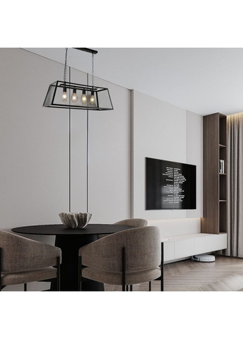 Люстра металева в стилі лофт на 4 лампи (909-XL1036-4 BK) No Brand (370070852)