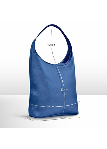 Хобо Синій - Італійська жіноча м’яка сумка-хобо із натуральної шкіри без підкладки на блискавці (011943-blu-D22) TAKEASY (358223215)