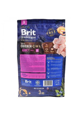 Сухой корм Dog Adult S для взрослых собак малых пород, с курицей, 3 кг (*) Brit Premium (323219785)