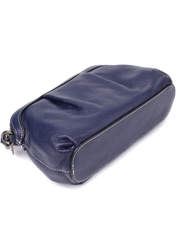 Жіноча шкіряна сумка з ефектним драпіруванням 22897 Синій Vintage (357495024)