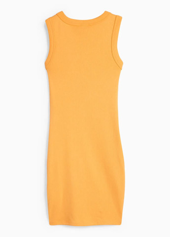 Оранжевое кэжуал платье в рубчик из хлопка C&A однотонное