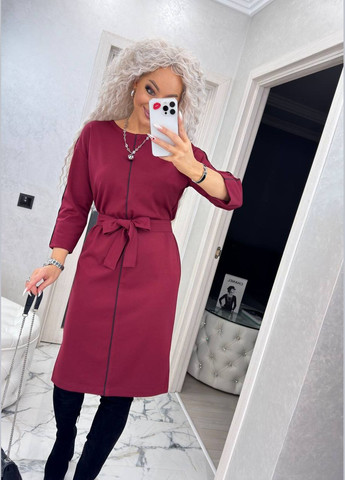 Бордова святковий, ділова, повсякденний, кежуал вишукана жіноча сукня No Brand