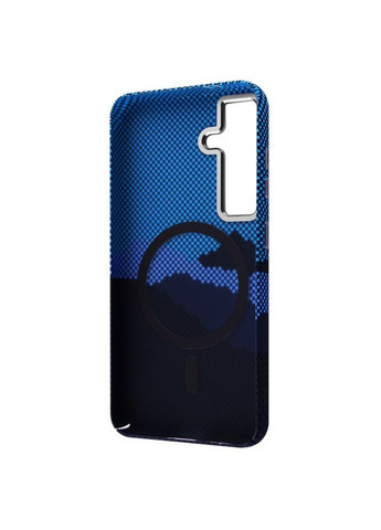 Чехол Gleam Case with Magnetic Ring blue stripes Wave Samsung Galaxy S24 (365748857)