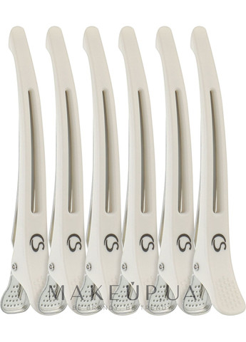 Затискачі для волосся CS77W, пластикові, білі 6шт (1243611-27057059) Cosmo shop (368610052)