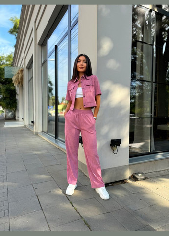 Жіночий прогулянковий костюм з мікровельвету Fashion (300567396)