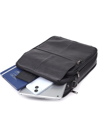 Чоловіча сумка з ручкою для перенесення в руці з натуральної шкіри 23026 Чорний Vintage (357494941)