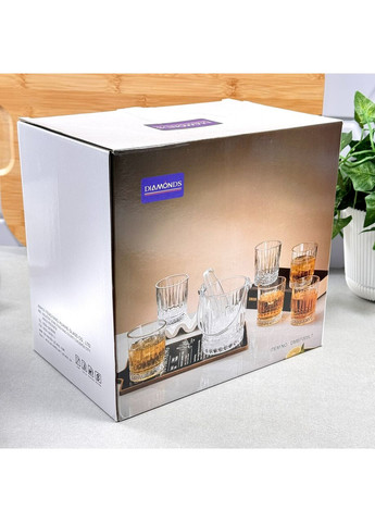 Набор стаканов для виски стеклянные 310 мл 6 шт + ведро для льда Денали No Brand (373005926)