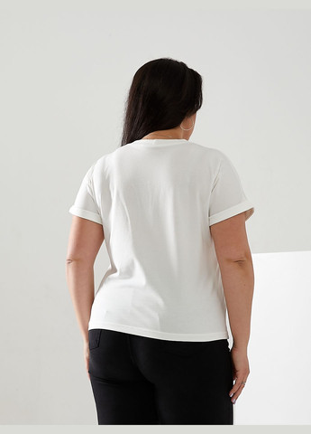 Молочная всесезон базовая футболка с коротким рукавом No Brand