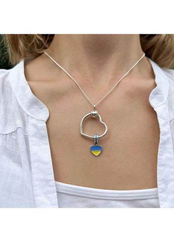 Серебряная бусина-подвеска "С Украиной в сердце" Kabluchka (355348307)