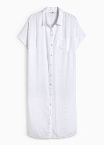 Білий кежуал сукня-сорочка з льону C&A однотонна