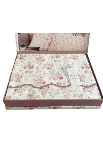 Комплект постільної білизни Lady Roses Beige сатин 220-160 см бежевий Maison D'or (321999591)
