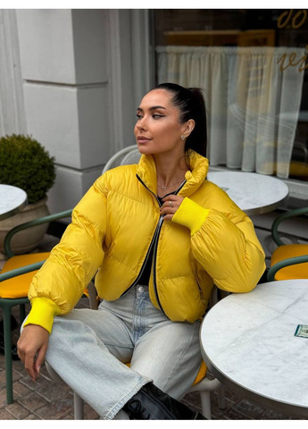 Желтый демисезонный Пуховик No Brand