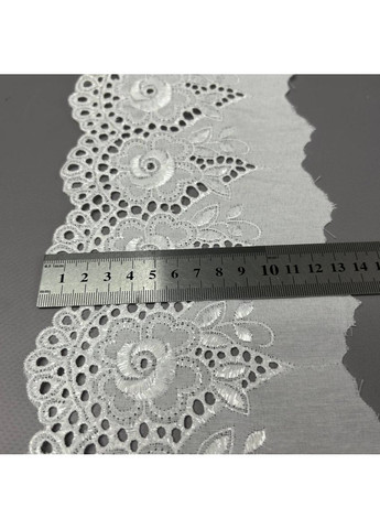 Мереживо на батисті Прошва 13 см - білосніжний Plus-plus (354796930)