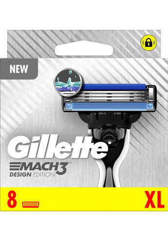 Сменные картриджи для бритья Mach3 Design Edition XL 8 шт Gillette (317298879)