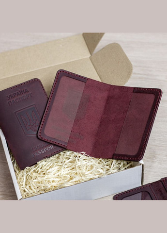 Набір обкладинок на УБД, військовий квиток, паспорт та права водія, марсала SD Leather (306557905)