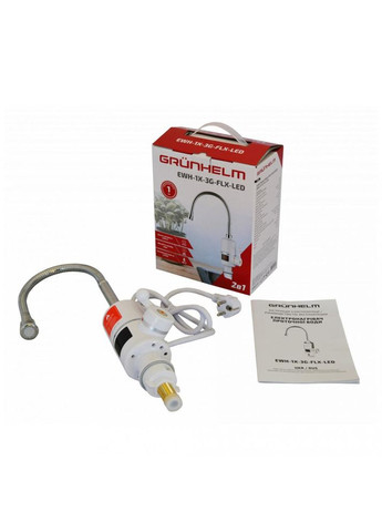 Водонагреватель (бойлер) электрический проточный EWH1X-3G-FLX-LED Grunhelm