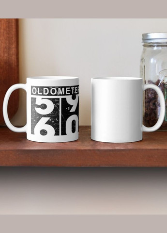 Чашка Керамічна кружка з принтом Oldometer 60 День народження Біла 330 мл Orca (317320323)