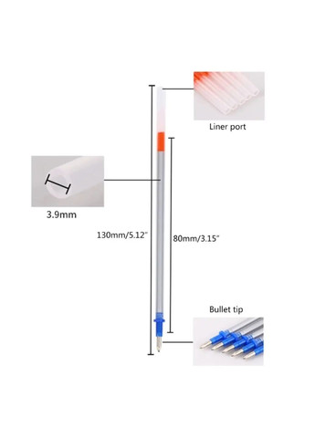 Стрижень пластиковий для розмітки шкіри 130 мм, Набір 5 штук, срібло, легко стирається Axent (327368267)