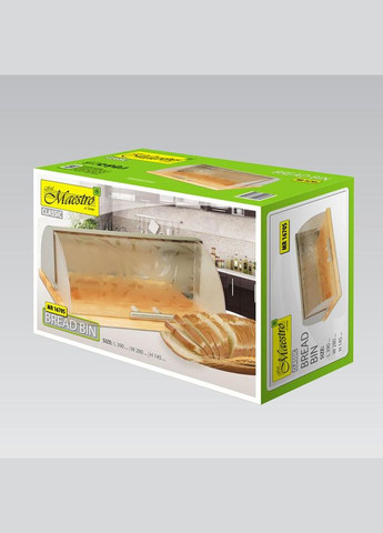 Хлібниця дерев'яна з пластиковою кришкою (MR-1670S) Maestro (334009650)