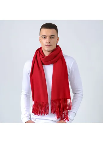 Палантин мужской однотонный кашемир бордовый EDWARD 210-258 LuckyLOOK 210-258М (351856179)