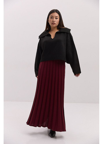 Жіноча вязана кофта чорна з відкладним коміром Arjen (294906669)