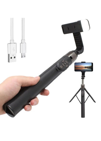 Трипод-штатив монопод селфі палиця складна з вбудованим Bluetooth пультом для телефонів з шириною екрану 55-85 мм (482215-Prob) Unbranded (371991971)