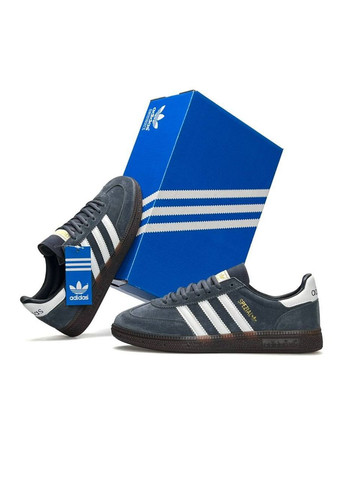 Серые демисезонные кроссовки мужские adidas No Brand Spezial Grey White