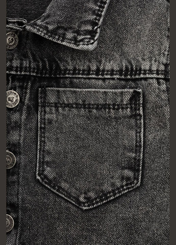 Серая демисезонная куртка джинсовая для девочки 98893 116 см серый shop (2000990920256) Pitiki