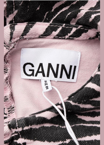 Світло-рожева святковий, коктейльна, спортивна, повсякденний, карнавальний, джинсова, вечірня, домашній, пляжна, кежуал джинсова сукня міні з тигровим рожевим принтом оверсайз, а-силует Ganni тигровый