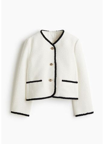Жіночий укорочений піджак з букле Н&М (58492) XS Білий H&M (355797455)