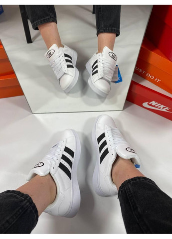 КРОССОВКИ ЖЕНСКИЕ ADIDAS CAMPUS 00S WHITE BLACK АДИДАС КАМПУС No Brand чёрные демисезоны (368862391)