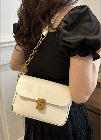 Жіноча класична сумка 6079 крос-боді молочна біла No Brand (305849048)