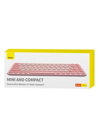 Клавіатура бездротова 3 діапазонна K01A Wireless TriMode Keyboard рожева Baseus (282676519)