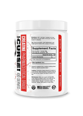 Креатин The Curse Creatine, 500 грам JNX Sports (294925938)